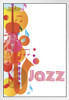 Jazz Music Song Sax Saxophone Violin Colorful White Wood Framed Poster 14x20