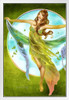 Spring and Summer Breeze by Renee Biertempfel Fantasy Art White Wood Framed Poster 14x20