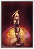 The Brain by Frank Frazetta Wall Art Gothic Fantasy Decor Frank Frazetta Artwork Scary Art Prints Horror Battle Posters Frazetta Illustration Death War Gore White Wood Framed Art Poster 14x20