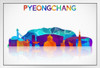 Pyeongchang South Korea Skyline White Wood Framed Poster 14x20