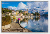 Lake Como Lombardy Italy Landscape Photo White Wood Framed Poster 20x14