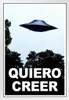 Quiero Creer I Want To Believe Espanol Spanish UFO Poster TV Show Fantasy Scifi Horror White Wood Framed Art Poster 14x20