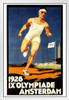 Olympiade Amsterdam 1928 Olympic Runner Running Marathon Sports Vintage Illustration Travel White Wood Framed Poster 14x20