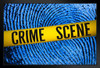 Crime Scene Tape Fingerprint Background Forensic Science Classroom Teacher Teaching Law Enforcement Art Print Stand or Hang Wood Frame Display Poster Print 13x9