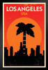 Los Angeles California USA Skyline Palm Tree Retro Travel Art Print Stand or Hang Wood Frame Display Poster Print 9x13