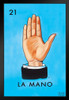 21 La Mano Hand Loteria Card Mexican Bingo Lottery Art Print Stand or Hang Wood Frame Display Poster Print 9x13