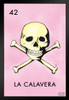 42 La Calavera Skull Bones Loteria Card Mexican Bingo Poster Mexico Lottery Traditional Game Collection Set Stand or Hang Wood Frame Display 9x13