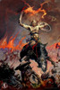 Viking Poster Gothic Fantasy Wall Art The Berserker by Frank Frazetta Stand or Hang Wood Frame Display 9x13
