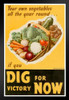 Dig For Victory Now World War II Propaganda Art Print Poster No Glare Wood Frame Display 8x12