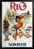 Rio de Janeiro Brazil Varig Airlines Vintage Travel Art Print Stand or Hang Wood Frame Display Poster Print 9x13