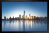 New York City Skyline Reflecting on Hudson River Photo Photograph Art Print Stand or Hang Wood Frame Display Poster Print 13x9