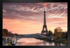Dawn Over Eiffel Tower and Seine River Paris Photo Photograph Art Print Stand or Hang Wood Frame Display Poster Print 13x9