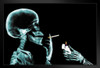 Skeleton Getting Cigarette Lit X Ray Photo Photograph Art Print Stand or Hang Wood Frame Display Poster Print 13x9