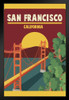 San Francisco California and Golden Gate Bridge Travel Art Print Stand or Hang Wood Frame Display Poster Print 9x13