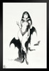 Vampire Mistress Sketch by Frank Frazetta Wall Art Gothic Fantasy Decor Frank Frazetta Artwork Scary Art Prints Horror Vampire Poster Frazetta Illustration Woman Stand or Hang Wood Frame Display 9x13