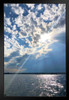 Afternoon Sky Moody Clouds Sunburst Ocean Maine Coast Landscape Photo Art Print Stand or Hang Wood Frame Display Poster Print 9x13