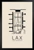 LAX Los Angeles Airport Map Art Airport Terminal Map California Stylized Airport Layout LAX Call Letters Code Stand or Hang Wood Frame Display 9x13