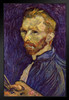 Vincent Van Gogh Self Portrait Saint Remy Van Gogh Wall Art Impressionist Portrait Painting Style Fine Art Home Decor Realism Romantic Artwork Decorative Decor Stand or Hang Wood Frame Display 9x13