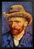 Vincent Van Gogh Self Portrait with Tan Hat Van Gogh Wall Art Impressionist Portrait Painting Style Fine Art Home Decor Realism Decorative Wall Decor Stand or Hang Wood Frame Display 9x13