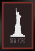New York City Statue of Liberty Maroon Art Print Stand or Hang Wood Frame Display Poster Print 9x13
