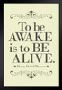 Henry David Thoreau To Be Awake Is To Be Alive Yellow Art Print Stand or Hang Wood Frame Display Poster Print 9x13