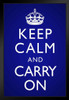 Keep Calm Carry On Blue Vignette Art Print Stand or Hang Wood Frame Display Poster Print 9x13