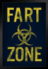 Warning Sign Biohazard Fart Zone Gas Range Attack College Humor Mancave Blue Art Print Stand or Hang Wood Frame Display Poster Print 9x13