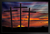Three Crosses at Sunset Inspirational Photo Photograph Art Print Stand or Hang Wood Frame Display Poster Print 13x9
