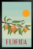 Retro Style Florida Oranges Sunshine State Miami Palm Beach Travel Beach Sunset Landscape Pictures Ocean Scenic Scenery Tropical Nature Photography Paradise Stand or Hang Wood Frame Display 9x13