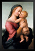 Raphael Madona Tempi Mother Baby Realism Romantic Artwork Raffaello Prints Biblical Drawings Portrait Painting Wall Art Renaissance Posters Canvas Art Stand or Hang Wood Frame Display 9x13
