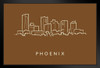 Phoenix City Skyline Pencil Sketch Art Print Stand or Hang Wood Frame Display Poster Print 13x9
