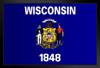 Wisconsin State Flag Madison Milwaukee Badger State Flag Great Lakes Education Patriotic Posters American Flag Poster of Flags for Wall Decor Flags Poster US Stand or Hang Wood Frame Display 9x13