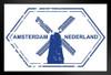 Amsterdam Netherland Passport Rubber Stamp Travel Art Print Stand or Hang Wood Frame Display Poster Print 9x13