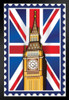 London England Big Ben Union Jack British Flag Stamp Art Print Stand or Hang Wood Frame Display Poster Print 9x13