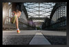 Man Jogging on Bridge Inspirational Photo Photograph Art Print Stand or Hang Wood Frame Display Poster Print 13x9