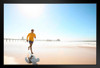 Man Jogging on the Beach Inspirational Photo Photograph Art Print Stand or Hang Wood Frame Display Poster Print 13x9