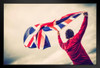 Man Waving Union Jack Flag Photo Photograph Art Print Stand or Hang Wood Frame Display Poster Print 13x9