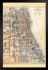 City of Chicago Illinois Historic Antique Style Map Art Print Stand or Hang Wood Frame Display Poster Print 9x13
