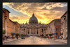 Sunset on Saint Peter in Vatican City Rome Italy Photo Photograph Art Print Stand or Hang Wood Frame Display Poster Print 13x9