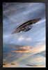 UFO Flying Through The Clouds Art Print Stand or Hang Wood Frame Display Poster Print 9x13