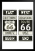 Historic California Route 66 Beginning and Ending Road Sign Art Print Stand or Hang Wood Frame Display Poster Print 9x13