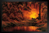 Bob Ross Campfire Art Print Canvas Painting Bob Ross Poster Bob Ross Collection Bob Art Paintings Happy Accidents Bob Ross Print Decor Mountains Painting Stand or Hang Wood Frame Display 9x13