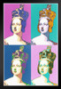 Queen Victoria Pink and Blue Pop Art Print Stand or Hang Wood Frame Display Poster Print 9x13
