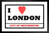 I Love London City of Westminster Art Print Stand or Hang Wood Frame Display Poster Print 13x9