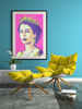 Queen Elizabeth II Portrait Bright Pop Art Crown Cool Wall Art Print Poster 12x18