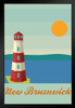 Retro Style New Brunswick Lighthouse Travel Art Print Stand or Hang Wood Frame Display Poster Print 9x13