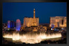 Bellagio Fountain Ballys Paris Casinos Las Vegas Photo Photograph Art Print Stand or Hang Wood Frame Display Poster Print 13x9