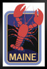 Maine Lobster Retro Travel Sticker Cool Shellfish Poster Aquatic Wall Decor Fish Pictures Wall Art Underwater Picture of Fish for Wall Wildlife Reef Poster Stand or Hang Wood Frame Display 9x13