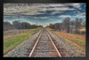 Empty Railroad Tracks Under a Texas Sky Photo Photograph Art Print Stand or Hang Wood Frame Display Poster Print 13x9