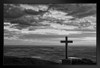 Cross in the Mountains Black And White Photo Photograph Art Print Stand or Hang Wood Frame Display Poster Print 13x9